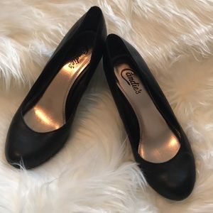 Cute Candies black heels, size 6.5, gently used.